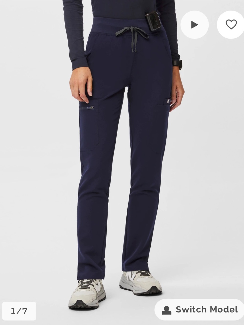 Figs Yola High Rise Skinny Scrub Pant Size Medium Navy